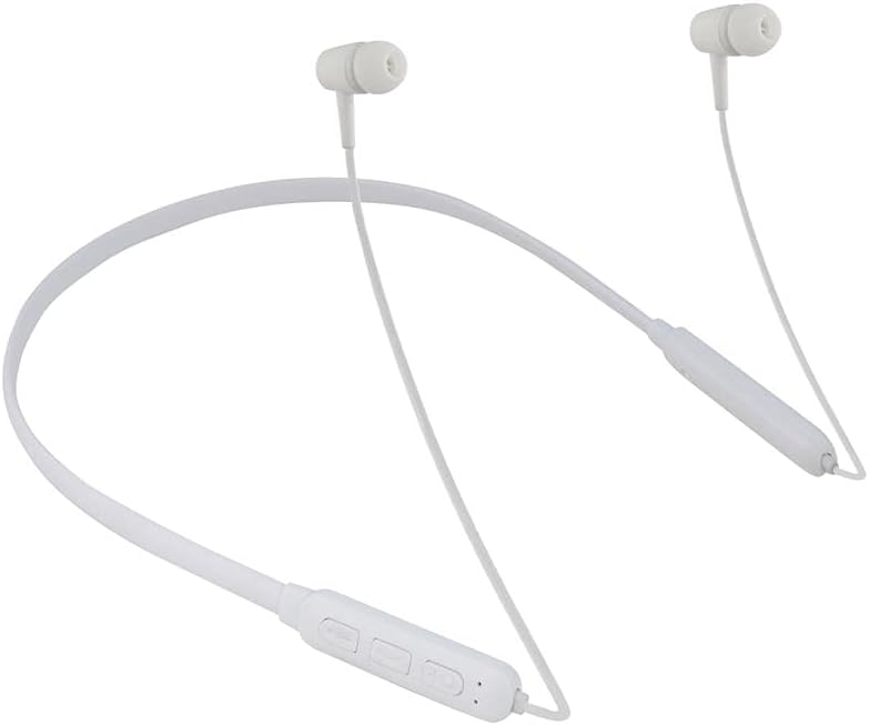 Sonilex BT311 Extra Bass, 7H Playback, Magnetic Absorption, SweatProof Wireless Neckband Bluetooth Headphone with Mic (White) (Renewed)