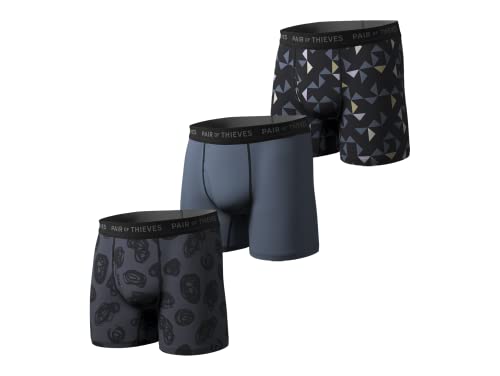 Pair Of Thieves Super Fit Men’s Pattern Boxer Briefs, 3 Pack Underwear, Amz Exclusive #TOP11