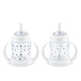 NUK Learner Straw Cup, 5oz, 2-Pack - Toddler Sippy Cup with Soft Straw for Easy Drinking, Suitable for Ages 6 Months and Up, Timeless Collection
