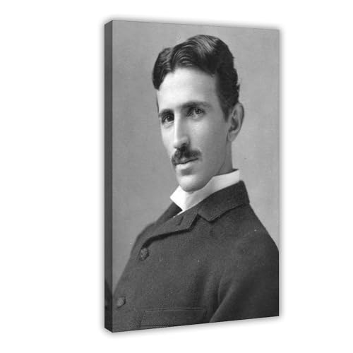 Toile Nikola Tesla poster pour décoration murale salon et bureau avec cadre