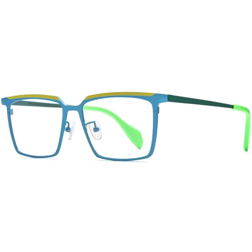 Image of FONEX Colorful Pure Titanium Glasses Frame Women Retro Round Eyeglasses