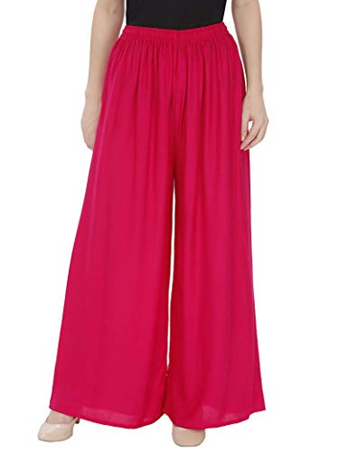 Vastraa Fusion Women Magenta Rayon/Viscose Solid Palazzo BottomÂ / Free Size