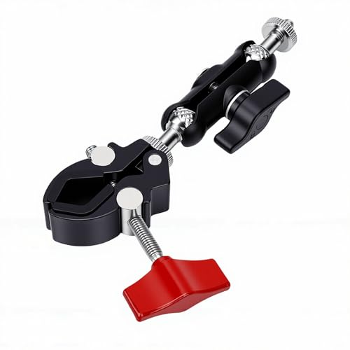 Fabater Adapter Magicznego Ramienia z podwójną głowicą kulową, Uchwyt Zaciskowy Kamery ze Stopu Aluminium, Obrotowe rami