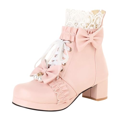 Ankle Boots for Women Gothic Platform Boots Black Steampunk Booties Lace up Chunky Booties Punk Shoes with Zipper