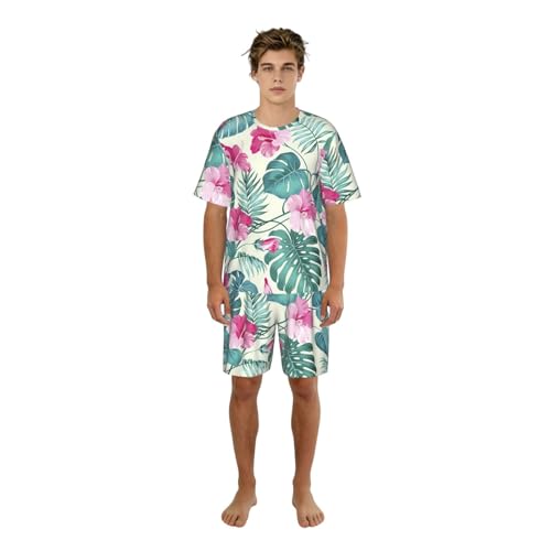 Pyjama court homme à poches et motif palmier : le confort stylé de l'été