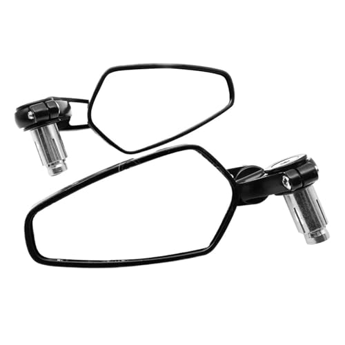 Espejos laterales para motocicletas en aluminio mecanizado texturizado negro de 22mm