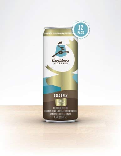 Caribou Coffee Vanilla Crafted Cold Brew Coffee – Ready To Drink, Made With Non-Dairy Cream + Natural Vanilla Flavor, Light Roast, 11.5 Fluid Ounce, Pack Of 12 Cans #TOP1
