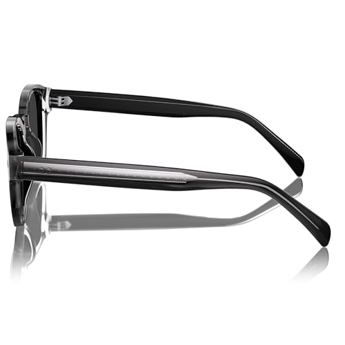 Retro Men’s Acetate Sunglasses – Sculpted Rounded-Square Frame with Embedded Wire‑Core Detail, Polarized UV4003