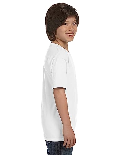 Gildan White Kids' 2-Pack Cotton Tee Shirt, Regular Fit, Crew Neck, Short Sleeve4