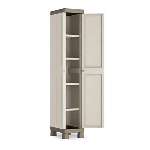 Keter Excellence Armario con una Puerta, Arena/Gris, 182 x 33 x 45 cm