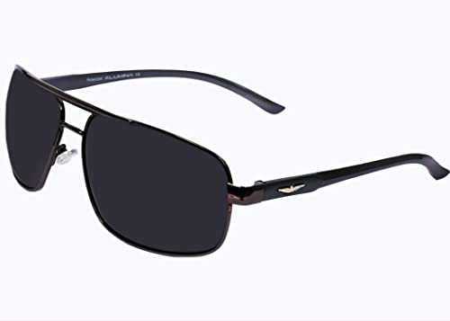 Image of Alumina Black Small Aviator Polarized Sunglasses