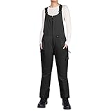 HISEA Women's Snow Bib Overalls 3M Thinsulate Snowsuit Ski Pants Waterproof Insulated Skiing Pants Women Black