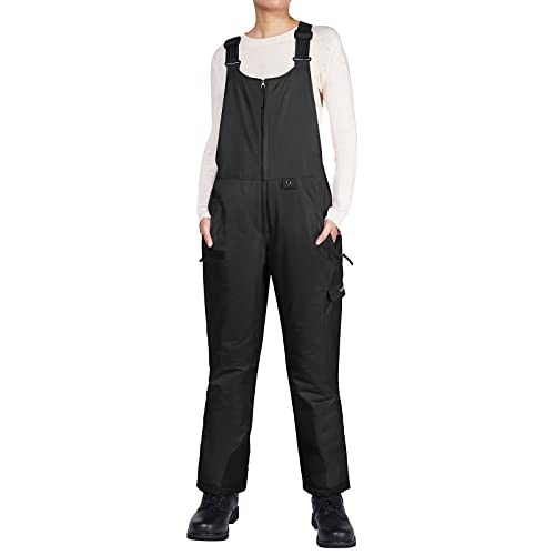 HISEA Damen Snow Bib Overalls Schneeanzug Skihose Wasserdicht Isoliert - Schwarz - 3X-Groß Cover