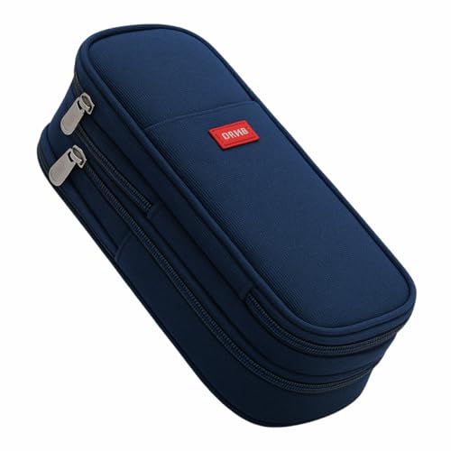 Estojo Box Escolar com Divisória Organizador (AZUL MARINHO)