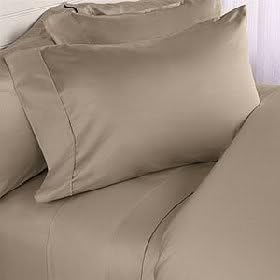 LaxLinen 400TC Super Soft Quality Egyptian Cotton 4PC Sheet Set 18" Inch Extra Deep Pocket Full Bed Size/Double Bed Size, Beige Solid 400-Thread Count