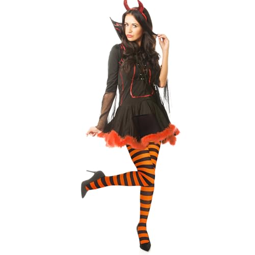 Image of American Trends Striped Tights for Women Witch Tights Halloween Costume Stretchy Pantyhose Stockings