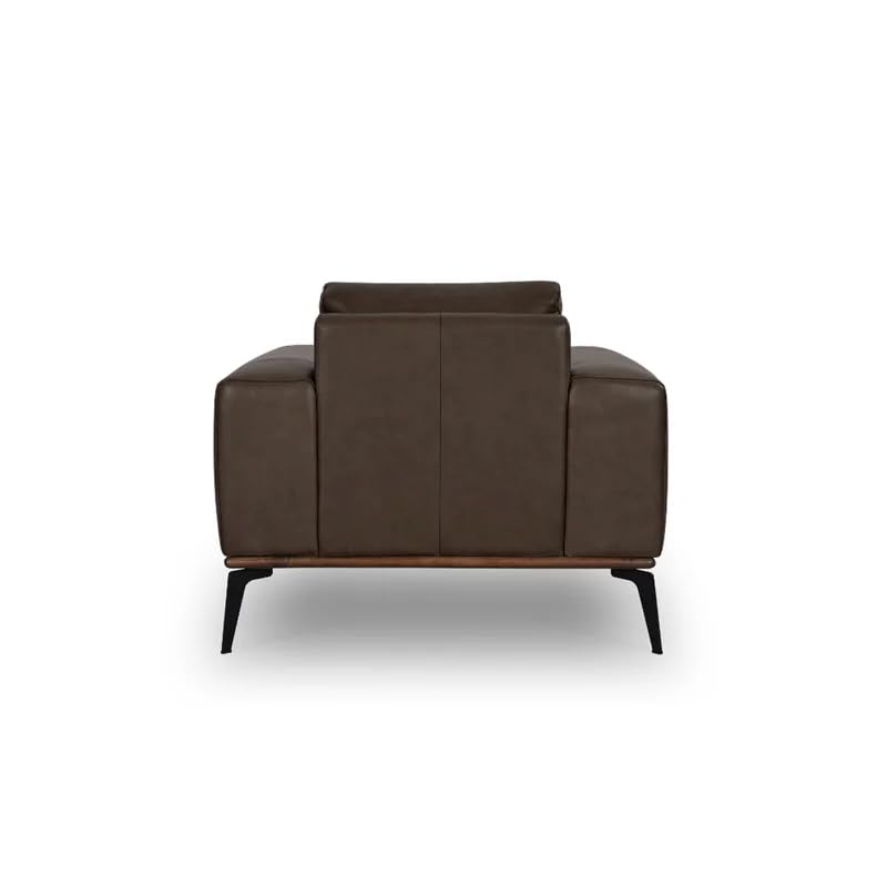 Image of LEGACY OF COMFORT Conley Leather Armchair Lounger Armchair Sofa One Seater Sofa for Living Room Offices Hotels (Brown, One Seater)