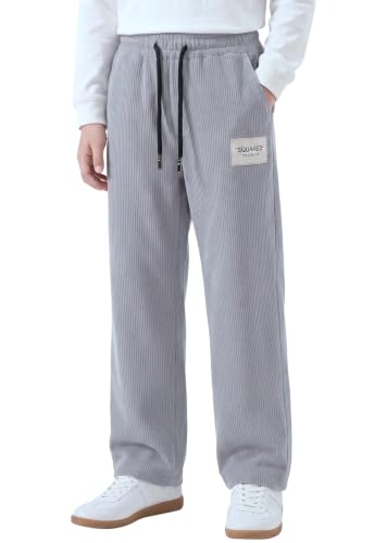 Image of Lymio Junior's Pants for Boys | Relaxed Fit Casual Baggy Corduroy Trousers | Boys Wide Leg Streetwear (SSK-08-10)