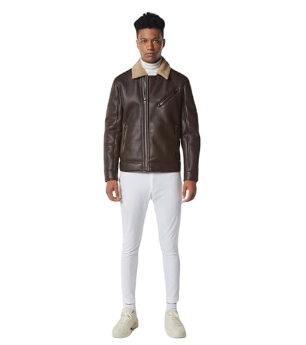 Image of Andrew Marc Men's Andrew Marc Men's Faux Leather Sherling Jacket