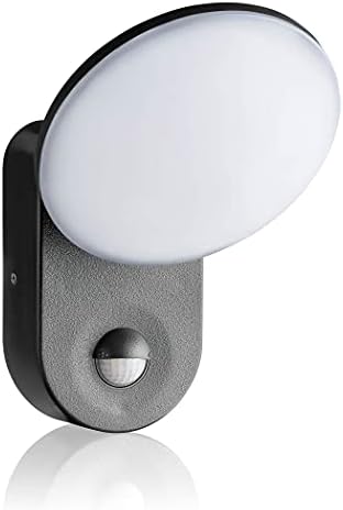 SEBSON® Outdoor Wall Light with Motion Sensor, Mains Powered, 15W 1300lm Cool White 6000K swivelling, IP65 LED Outside Light 9m / 140°