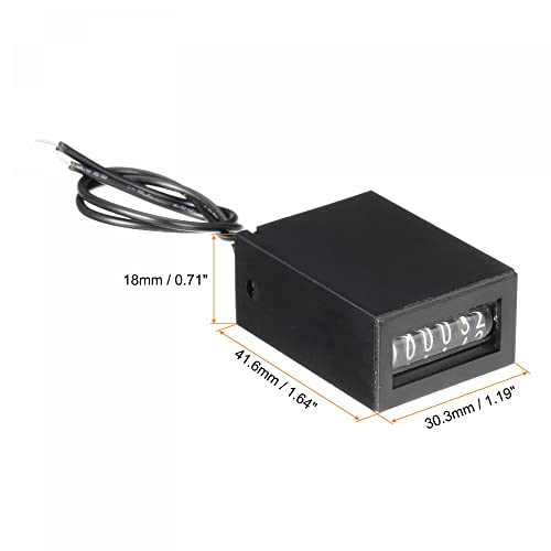 Image of uxcell Electromagnetic Counter 6 Digits 0-999999 Counting Range Electronic Pulse Counter Digital Totalizer DC 7-24V