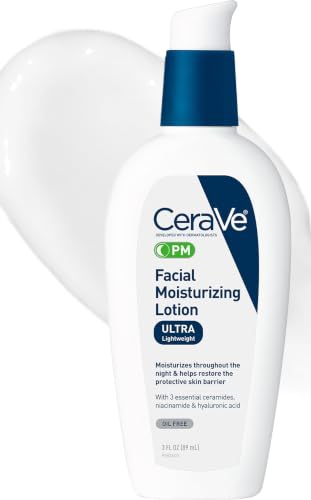 CeraVe PM Facial Moisturizing Lotion, Skin Care for Dry Skin, Oil-Free, 3oz