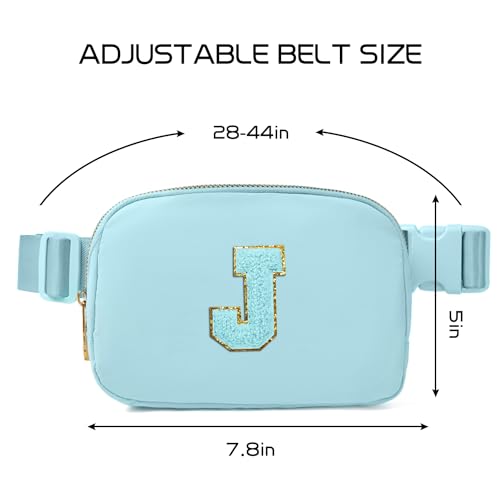 Image of Gitus Gifts for 8 9 10 11 12 Year Old Girls Belt Bag Fanny Pack Crossbody Bags with Initial Letter Patch Cute Stuff Birthday Gifts for Teen Girls Women Personalized Trend Stuff (Icing Blue-J)