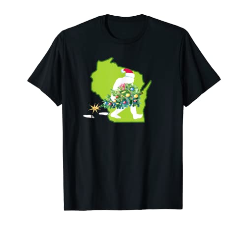 Wisconsin Bigfoot State Weihnachtsbaum T-Shirt