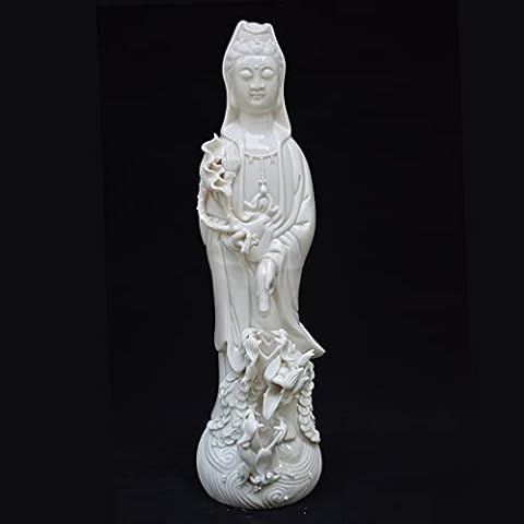 Getrelax Guan Yin Statue Quan Yin Statue Buddhist Avalokiteshvara Kuanyin/Dripping Water Guanyin Statue on Three Dragons -Best Chinese Feng Shui Gifts (11.9") Cover