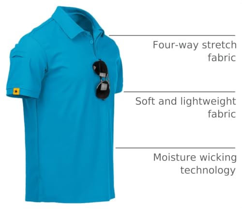 Image of ZITY Mens Polo Shirt Short Sleeve Sports Tactical T-Shirt Athletic Golf Polos Daily Casual Stylish Collared Shirts for Men