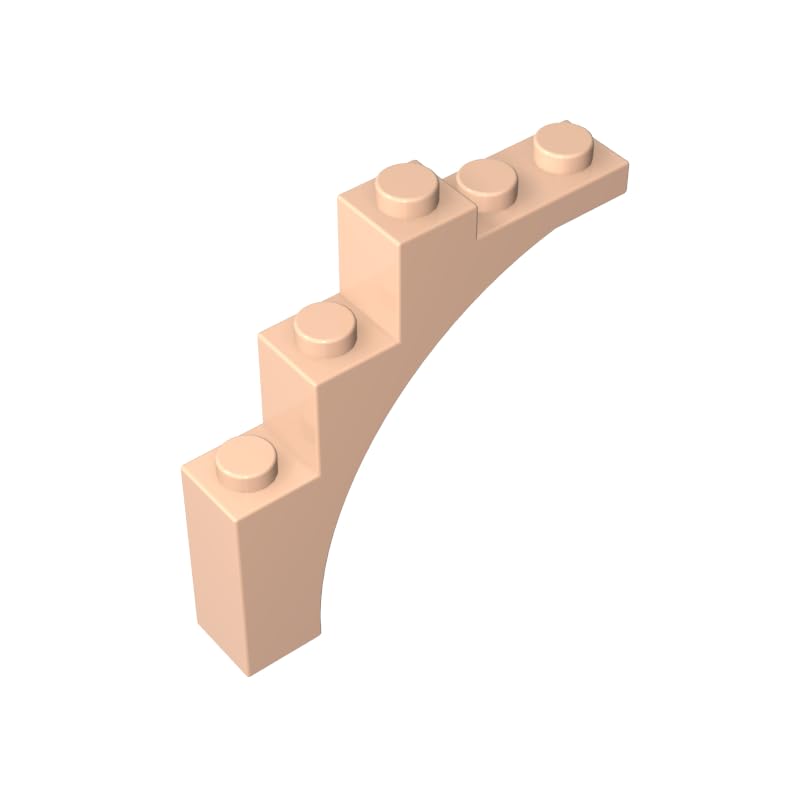 Gobricks 76768 Arched Brick Brick Arch 1x5x4 [Irregular Bow, Raised Underside Cross Supports] 10 Pieces GDS-715 Compatible with Lego Building Blocks Color:Light Nougat — image 1