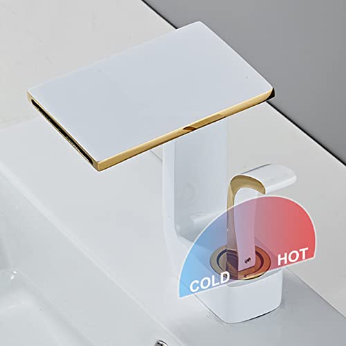 Robinet de lavabo cascade en laiton avec mitigeur eau chaude froide - 4