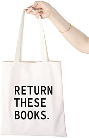 WCGXKO Funny Library Tote Bag Return These Library Return Bag Book Clubs Book Storage Bag 6 WCGXKO Funny Library Tote Bag Return These Library Return Bag Book Clubs Book Storage Bag