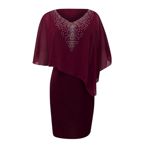 Brautmutterkleider Elegant Festlich Sommerkleid Damen Kurz V Ausschnitt Abendkleider Elegant Für Hochzeit Cocktailkleid Damen Schick Ballkleid...