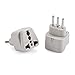 Wonpro Grounded Travel Plug Adapter Type L for Italy, Chile, Uruguay - CE Certified - 2 Pack