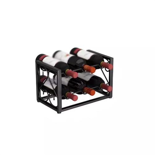 Soporte para Botellas de Vino de Hierro Apilable Negro Pequeño miniatura 1