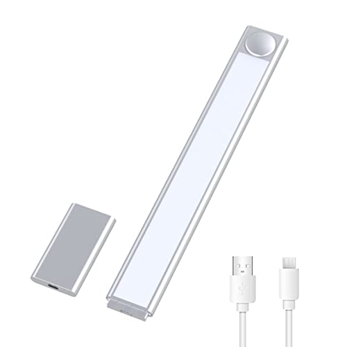 52 LED Under Cabinet Lights, 3 Color Temperatures Motion Sensor Light Indoor, 2500mAh USB Rechargeable Stepless Dimmable Closet Lighting, Wireless Night for Drawer, Wardrobe, Kitchen, Hallway, Wall