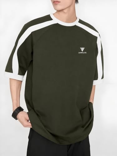 Image of Jump Cuts || Mens || Colorblock || Round Neck || 3 /4th Sleeve || Cotton Blend || T-Shirt