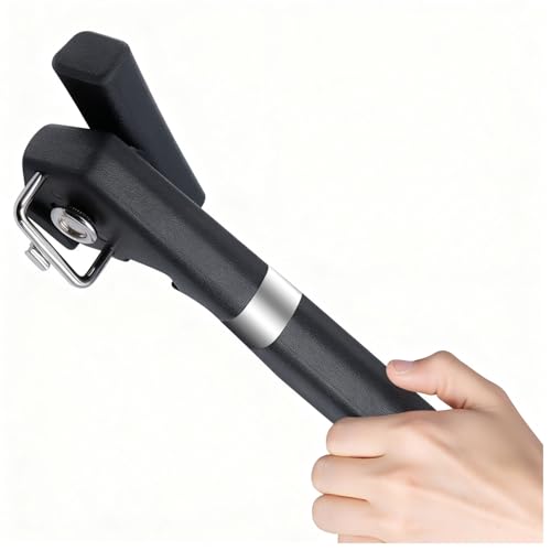 Rongrongago Apriscatole Manuale Metallo, Professionale Apriscatole Manuali Progetto Maniglia Antiscivolo, Apriscatole da Banco in Acciaio Inossidabile per Aprire Cibo in Scatola Bevande Frutta (Nero)