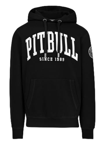 PITBULL - Męska bluza z kapturem Norton, bluza z kapturem z dużym nadrukiem z przodu, wygodna bluza z kapturem, bluza z kapturem, czarny, M