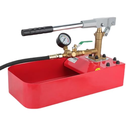 Tester Pompa Idrostatica, Pompa Idraulica Manuale per Test Pressione Acqua, Pompa per Test Perdite Tubi Acqua 5Mpa/16ML con Manometro Antiurto, per Test Idraulici