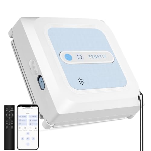 Robot Lave-Vitre Intelligent, Robot de Nettoyage de Vitres avec 6 Buses, Détection des Bords &...