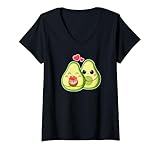 Photo Gallery donna divertente coppia carina avocado kawaii san valentino maglietta con collo a v Photo Gallery donna divertente coppia carina avocado kawaii san valentino maglietta con collo a v