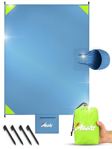 ARiety Picknickdecke wasserdicht ultraleicht - XXL Outdoor Decke ideal als Stranddecke, Regenponcho oder Sitzunterlage für Strand, Camping, Wandern, Backpacker, Yoga, Festival