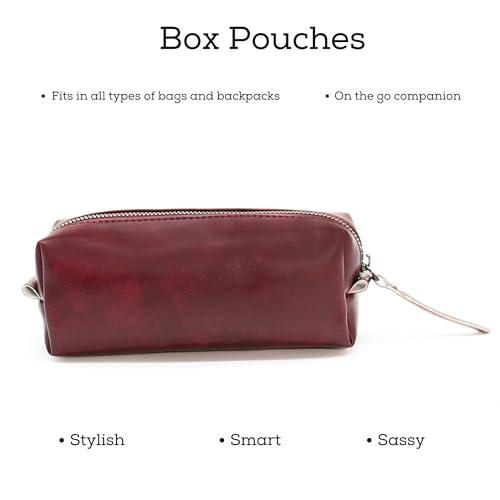 Image of VISMIINTREND Large Capacity Pencil Case Pouch - Cute Aesthetic Zipper Case for Pens, Portable Office Stationery, Makeup Bag, Desk Organizer for School, College, Adults, Women & Men (Wine)