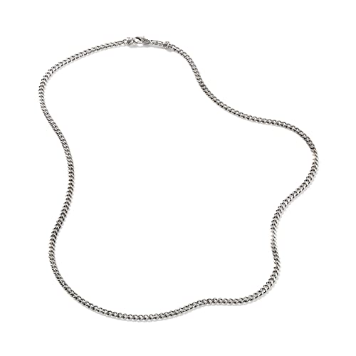 Men's Classic Chain Silver 3.9Mm Curb Chain Necklace, Size 20 #TOP4