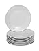 Klikel 8 White Salad Plates | Porcelain Round Dinnerware | 7.5-inch Appetizer or Bread Classic Solid Coupe Style Plate Set