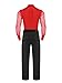 Linjinx Mens Latin Dance Outfits Bodysuit And Long Pants 2-piece Suit for Latin Chacha Ballroom Dance Rumba Red 3X-Large