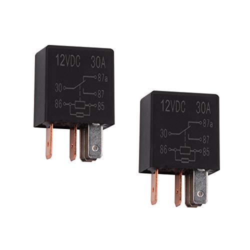 Ehdis® Kit 30A SPDT Multiusos relé Heavy Duty relé estándar de 5 Pines 12 V DC, Paquete de 2