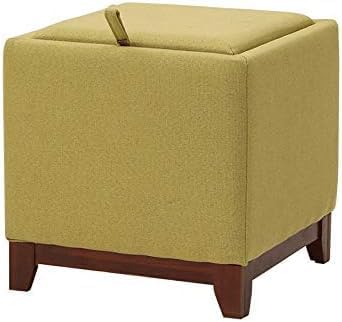 Multifunctional Solid Wood Storage Stool Creative Living Room Coffee Table Low Bench Shoe Replacement Stool Fabric Sofa Stool (Color : A)